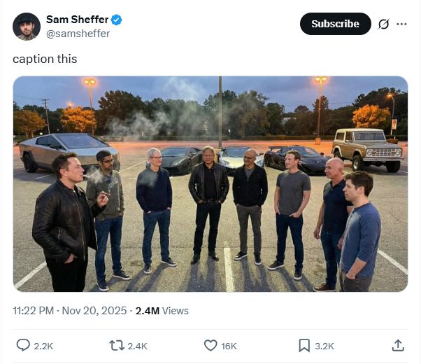 صورة نشرها حساب samsheffer@ في اكس في 20 تشرين الثاني 2025