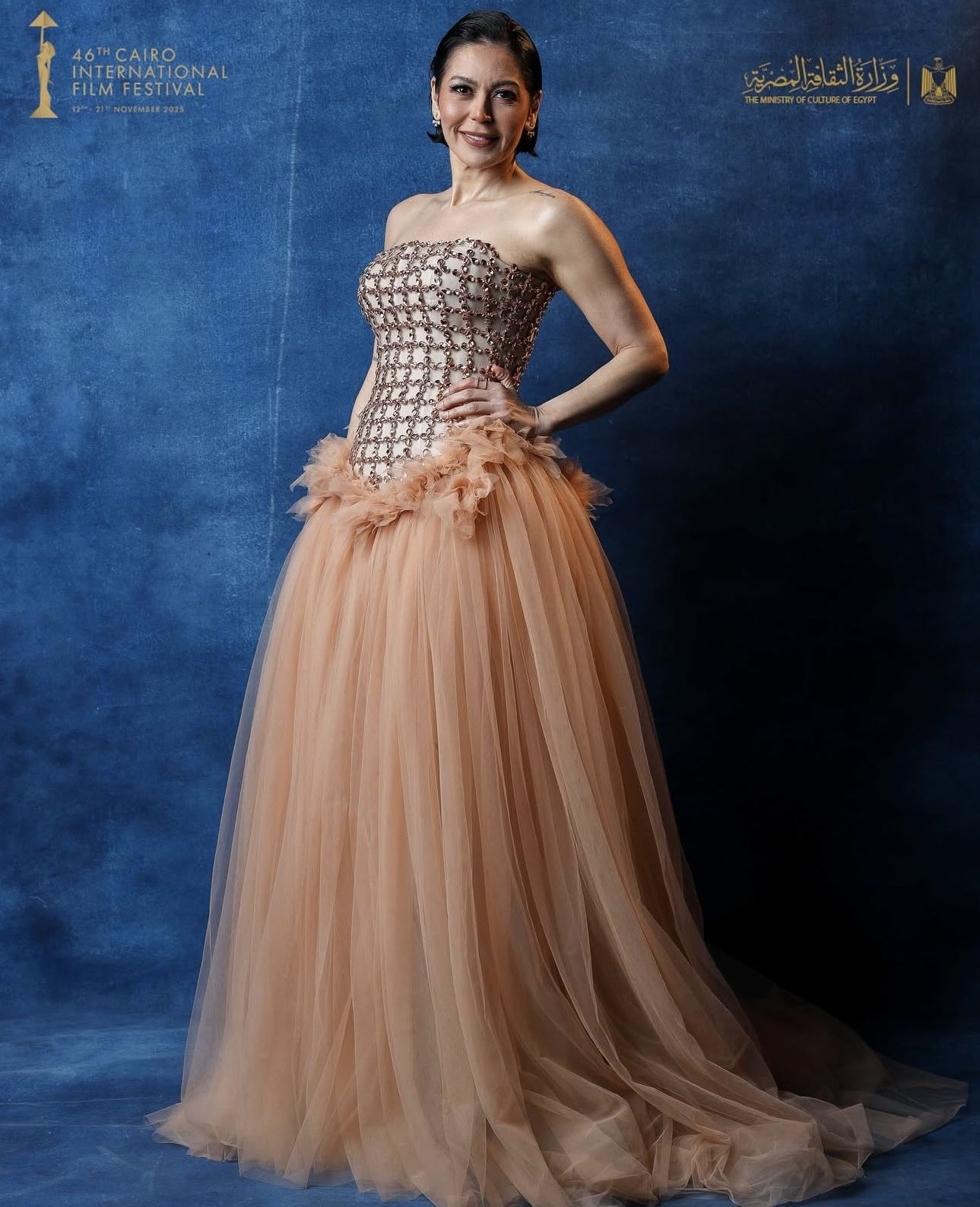 لقاء الخميسي من تصميم مريم غبريال لعلامة Aiguille (إنستغرام)