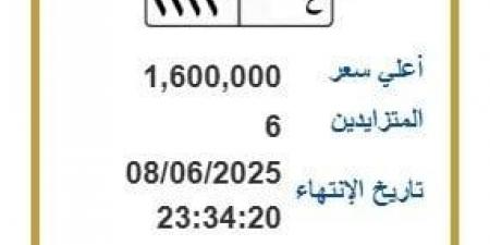 «سعرها تخطى مليون ونصف».. مزايدة نارية على لوحة سيارة مميزة - تواصل نيوز