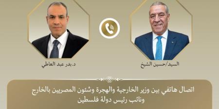 اتصال هاتفي بين وزير الخارجية ونائب الرئيس الفلسطيني - تواصل نيوز