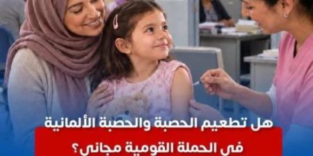 الصحة: تطعيم الحصبة والحصبة الألمانية في الحملة القومية «مجاني بالكامل» للأطفال من 9 أشهر حتى 10 سنوات - تواصل نيوز