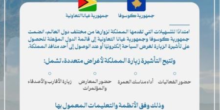 إضافة دولتين جديدتين إلى قائمة المؤهلين للتأشيرة السياحية السعودية - تواصل نيوز