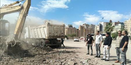 رفع 240 طن مخلفات هدم في شارع الجيش بالمنصورة - تواصل نيوز