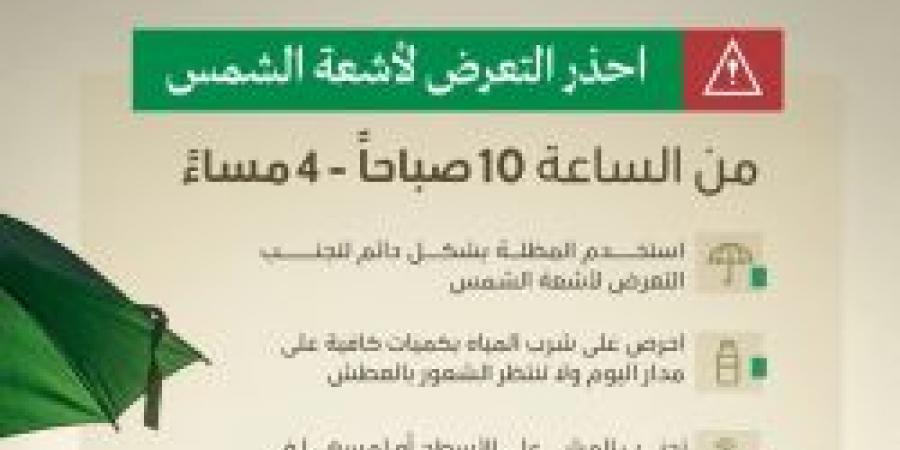 حج بصحة .. تحذيرات من وزارة الصحة من التعرض المباشر لأشعة الشمس في هذه الأوقات - تواصل نيوز
