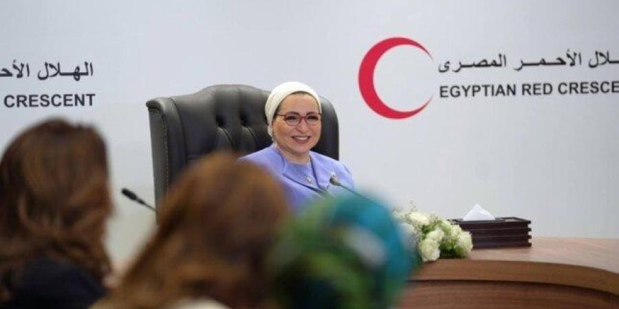 السيدة انتصار السيسي تشهد لحظة وصول المساعدات المصرية لغزة إلى مليون طن - تواصل نيوز