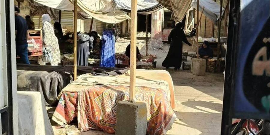 أسماك وخردة وتراكمات قمامة، سور مدرسة يتحول إلى سوق عشوائي للباعة الجائلين ببنها - تواصل نيوز