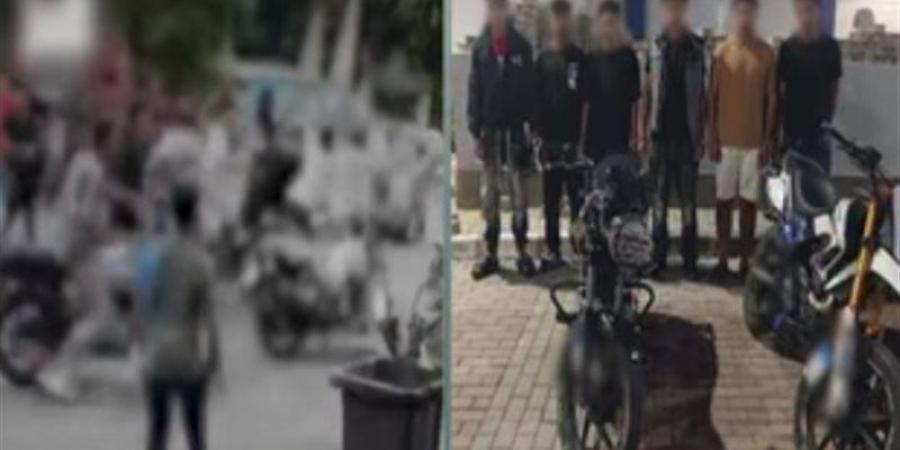 ضبط 6 أشخاص بحوزتهم سلاحان أبيضان لاستعراضهم بالدراجات النارية أمام مدرسة في الجيزة - تواصل نيوز