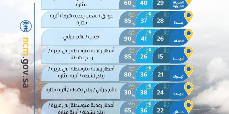 من 25 إلى 41 مئوية.. درجات الحرارة العظمى على بعض مدن المملكة - تواصل نيوز