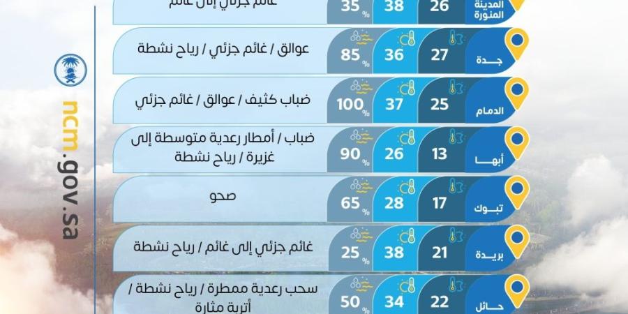 مكة المكرمة الأعلى.. درجات الحرارة العظمى على بعض مدن المملكة - تواصل نيوز