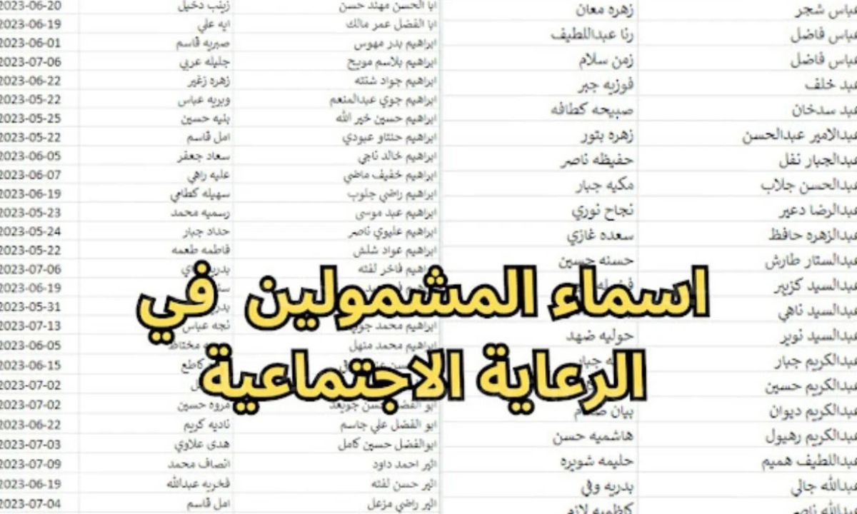 “قائمة جديدة”.. أسماء المشمولين بالرعاية الاجتماعية الوجبة السابعة 2025 في العراق عبر منصة مظلتي spa.gov.iq