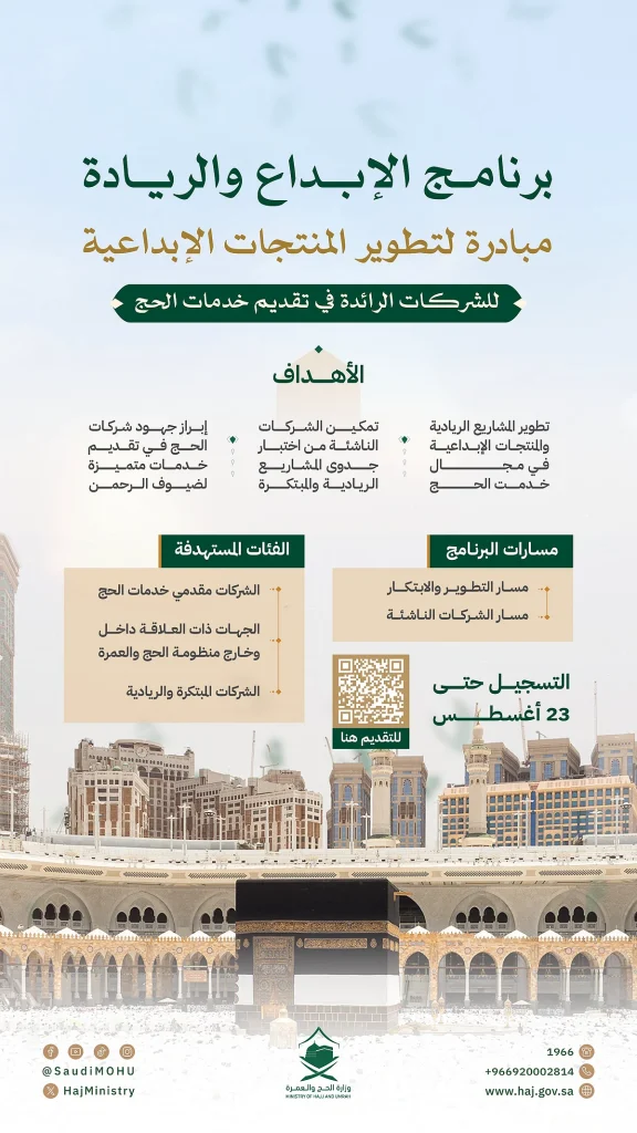 السعودية تطلق برنامجًا وطنيًا مبتكرًا لتطوير خدمات الحج.. التسجيل مفتوح حتى 23 أغسطس!