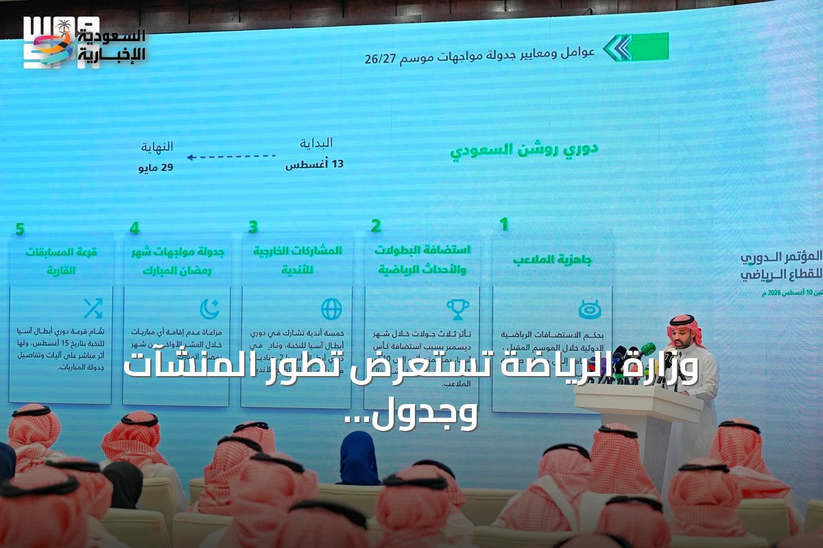 وزارة الرياضة تكشف عن تطور المنشآت الرياضية وجدول الدوري الجديد خلال مؤتمرها الدوري